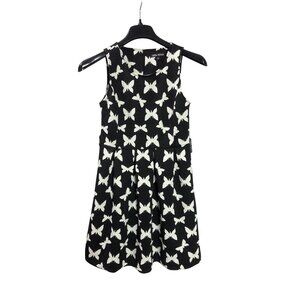 Charming Charlie Black White Butterfly Print Dress S Fit & Flare New No Belt
